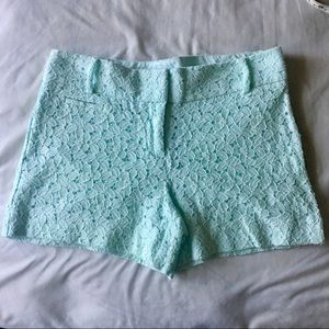 Ann Taylor Loft mint lace shorts